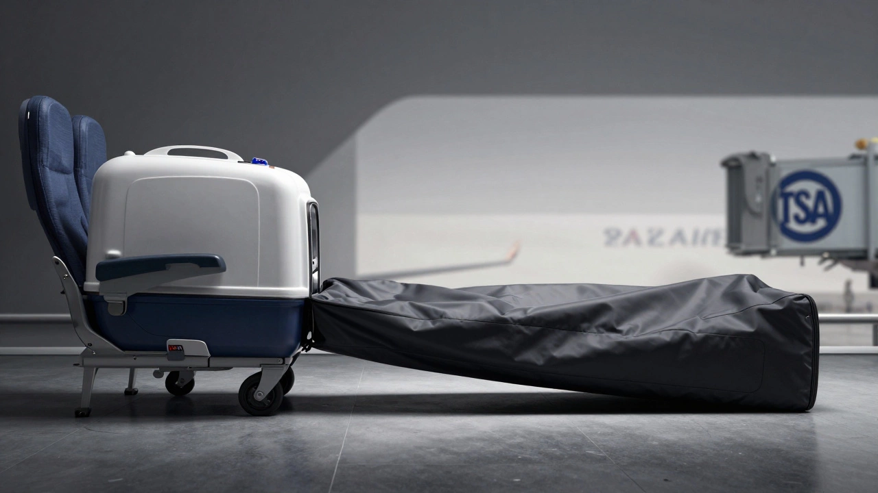 Side-by-side comparison of rigid hard-shell carrier blocked under seat versus flexible soft carrier fitting perfectly.