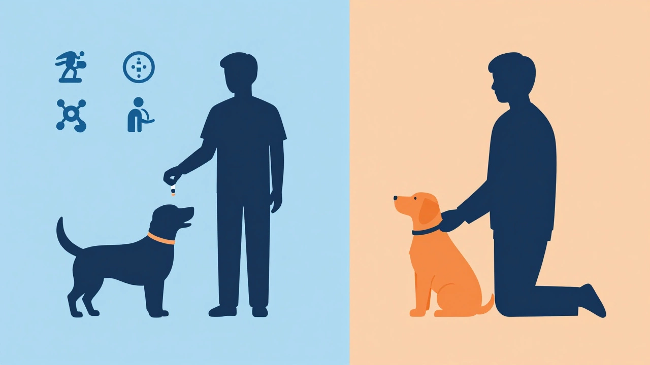 Visual comparison of service dog tasks versus emotional support