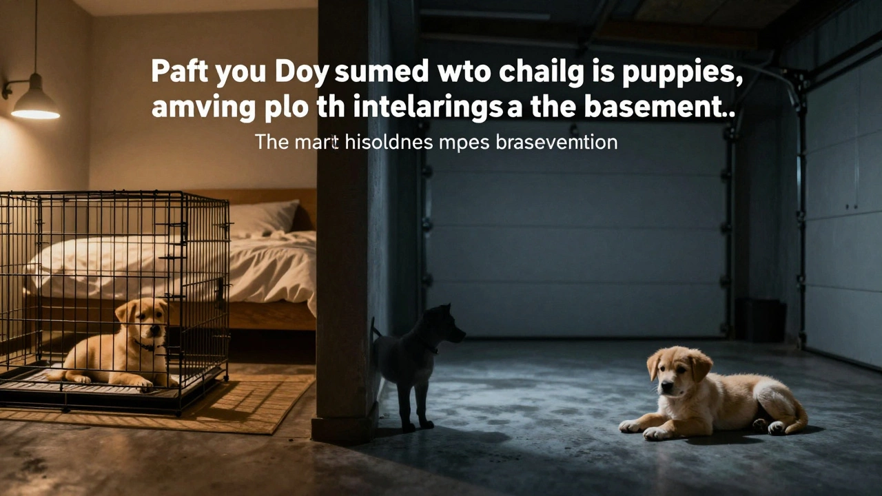 Bedroom vs basement puppy sleep comparison