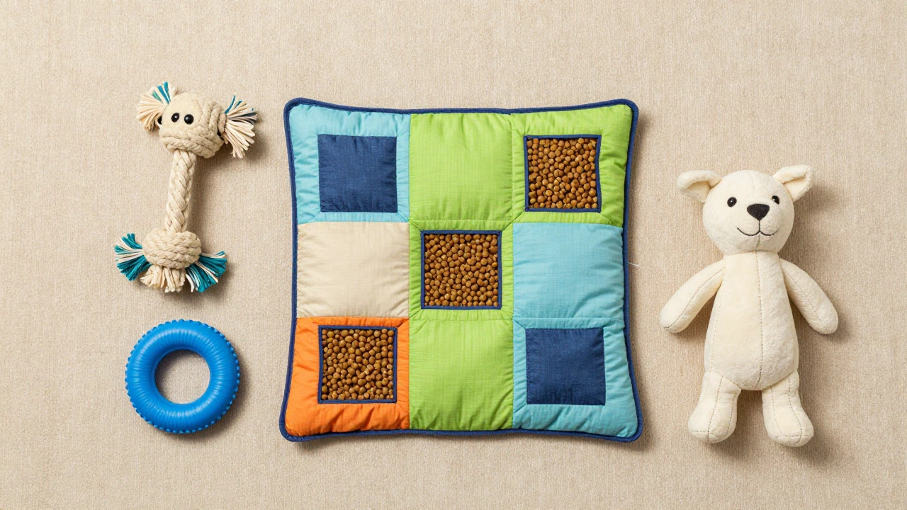Snuffle mat and other safe puppy toys